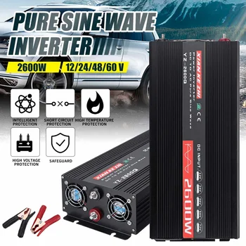 

Pure Sine Wave Power Inverter 12V/24V 220V 2600/4200W Voltage transformer Car Inverter DC12V to AC 220V Converter+LCD Display