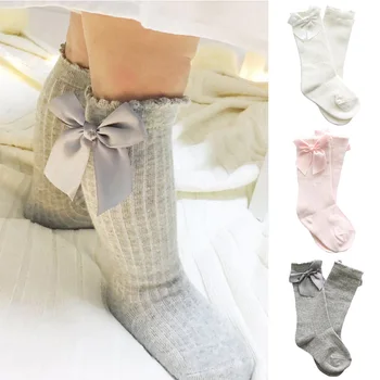 

Baby Socks Clothing Lace Bowknot Toddlers Soft Girls Long Knee-High Cotton Summer Children's Socks For Girls Kids