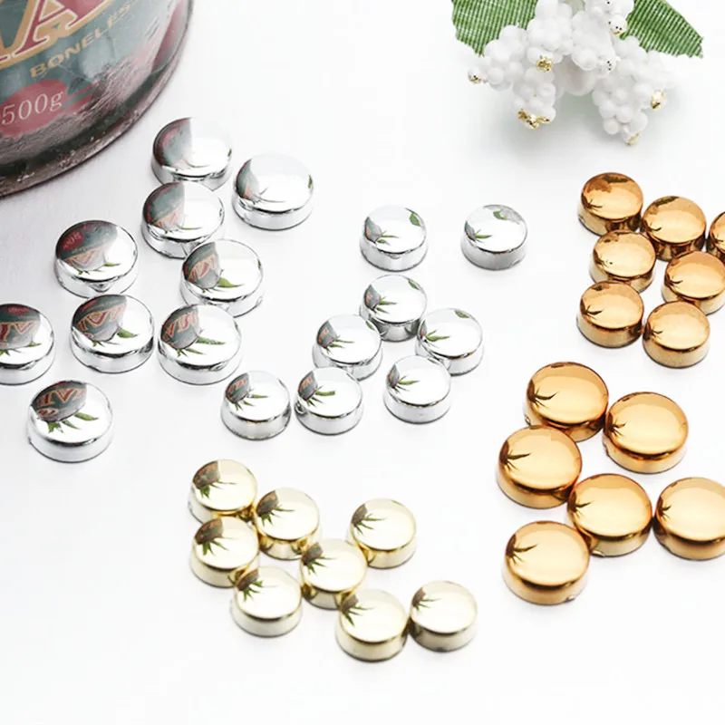 

Round Spikes Plating Gold/Silver Half Cylinder Rivets For Clothes Acryl studs and Spikes For Leather Diy Crafts Accessories