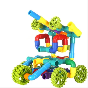 

26-144pcs Pipeline Building Blocks Set DIY Assembling Pipe Tunnel Blocks Educational Desktop Creative Bricks for Children Gift