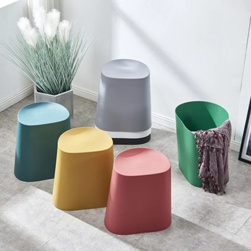  Modern Minimalist Plastic Stool Dining Stool for Dining Rooms Restaurant Furniture Living Room Bedr - 4000182834628