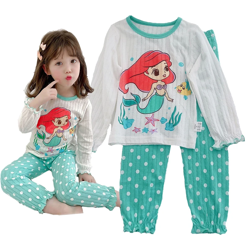 vintage nightgowns	 Mermaid Print Pajamas Sets 1-8 Years Girl Homewear Snow White Combination Sleepwear Fairy Tale Princess Ruffles Casual Clothes expensive pajama sets	