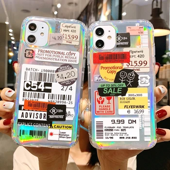

Hot Polar Lights Stickers Label Case For iphone 11 Pro 11Pro Max X XS XR 6 6S 7 8 Plus 7Plus Fashion Soft TPU Clear Cover Coque