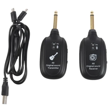 

UHF Guitar Wireless System Transmitter Receiver Built-in Rechargeable