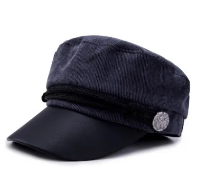 XdanqinX/Осенняя женская шапка, элегантные модные женские армейские военные шапки, британская винтажная плоская кепка, женские студенческие кепки, Кепка с задней застёжкой - Цвет: gray