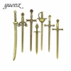 YuenZ 3 Color Mixed Alloy Antique Knight Sword Charms for Jewelry Making DIY Handmade Weapons Pendant ► Photo 2/4
