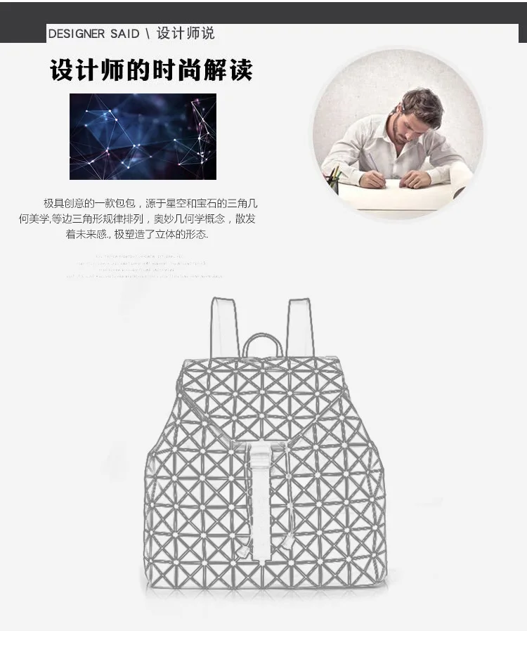 XZP женский рюкзак, Складные рюкзаки с геометрическим рисунком, mochila feminina mujer, рюкзак для девочек-подростков, сумка на шнурке, голографический рюкзак