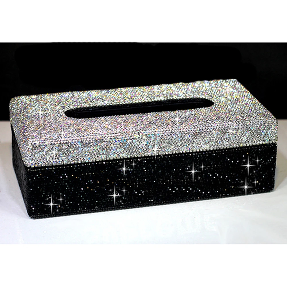Bling rhinestone Кристалл прямоугольная коробка для салфеток чехол Блестящий держатель для салфеток блок тип для автомобиля дома