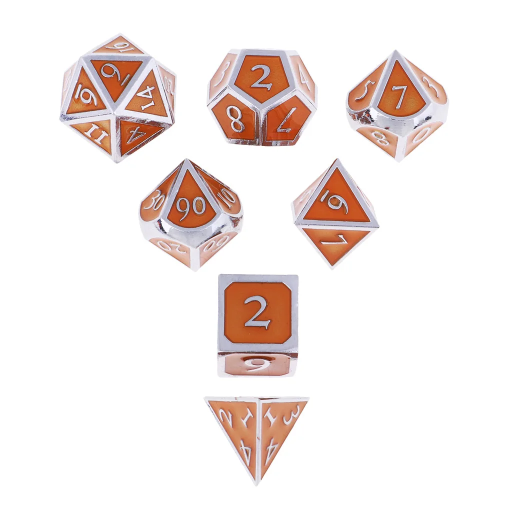 Board Gaming Dices Set of 7 Dice Poly Polyhedral Dice D4 D6 D8 D10 D12 D20 for Role Cup Player 