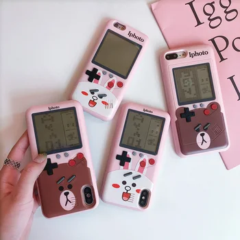 

Voor iPhone 7 8 6 6s Plus Case Game Merchine Telefoon Coque Spelletjes Spelen Beer konijn Soft TPU Cover voor iPhone X XS Max XR