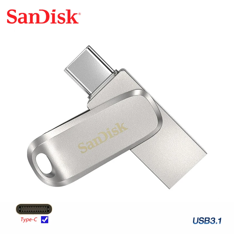 Флеш-накопитель SanDisk Ultra Dual Drive Luxe Type-C USB 3 1 флеш-накопитель DDC4 256 ГБ 128 64 32 |