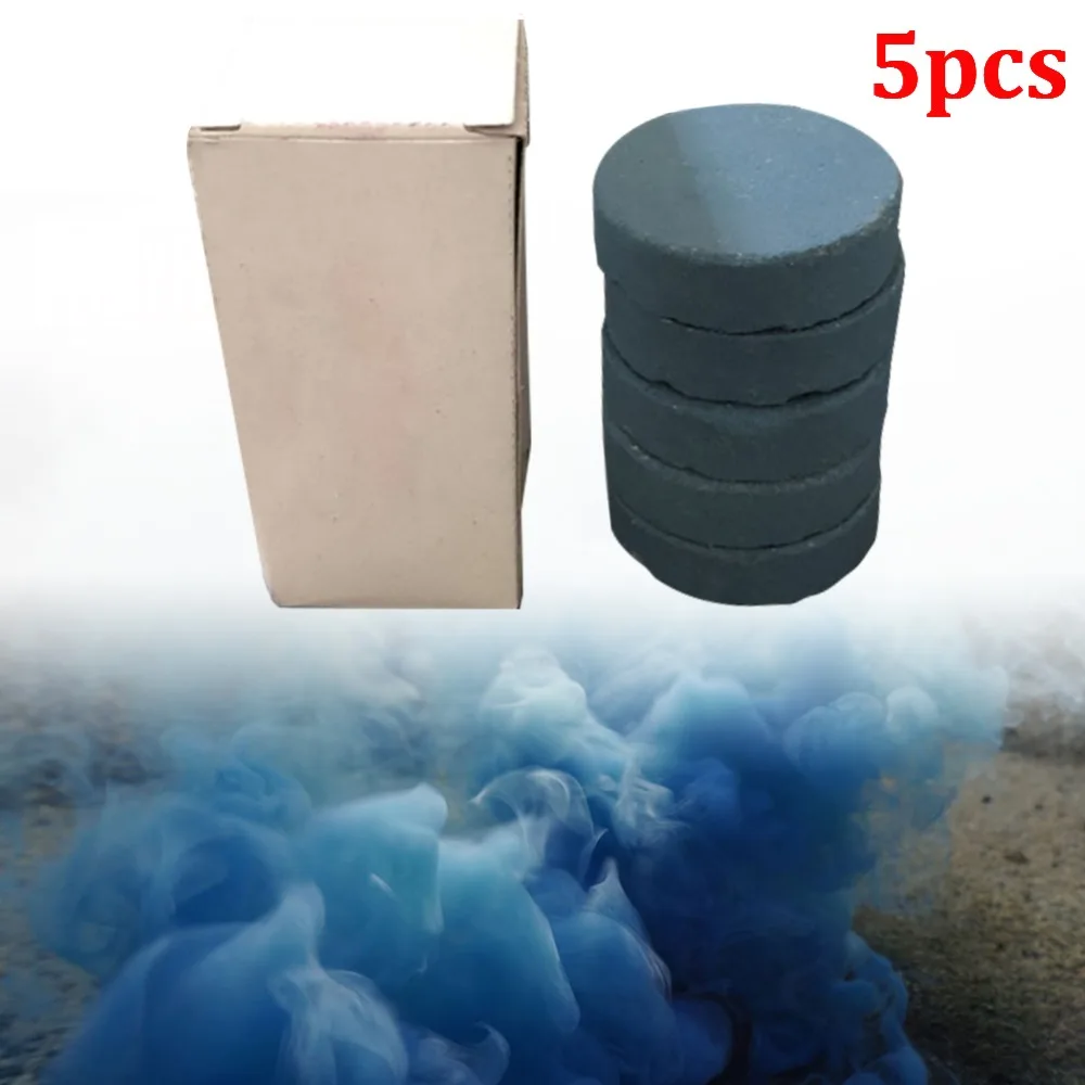 5pcs Blue Красочный дым таблетки дым торт дым эффект бомба дым бомба фотография помощь игрушка Хэллоуин божественный подарок дымовая шашка цветная - Цвет: 5pcs Blue