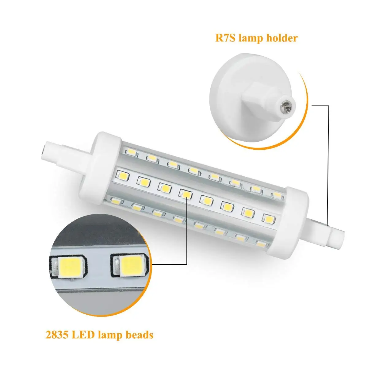 R7S светодиодный лампочка Dimmable10W лампа 3000 K/6000 K 900lm 100W эквивалент галогенной лампы переменного тока 90-240V Энергосбережение в офисе