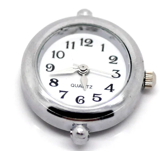 2-10 шт Мужские Женские Серебряные Круглые Гладкие циферблаты для DIY европейская подвеска браслет часы изготовление 27X24 мм