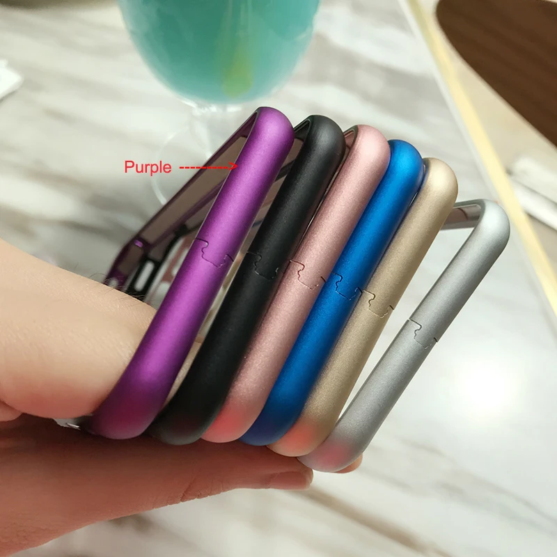 Lamorniea алюминиевый бампер чехол для iPhone 7 6S 8 XS Max XR 11 Pro Max X S Max XR Роскошный металлический каркас мягкий край ударопрочный бампер - Цвет: Purple