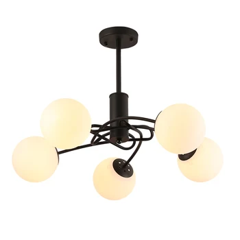 

Nordic Simple Creative Individuality E27 Magic Bean Chandelier Lighting High Quality Iron Glass Ball Living Room Lights Hanging