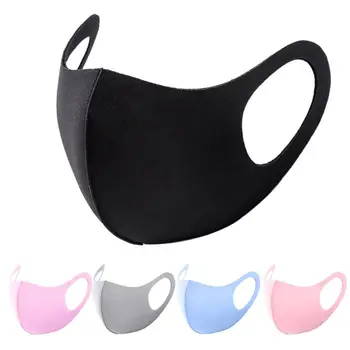 

3Pcs Adult Space Fiber 3D Mouth Mask Solid Color Waterproof Sun Protection Anti-Dust Pollen Reusable Earloop Face Cover