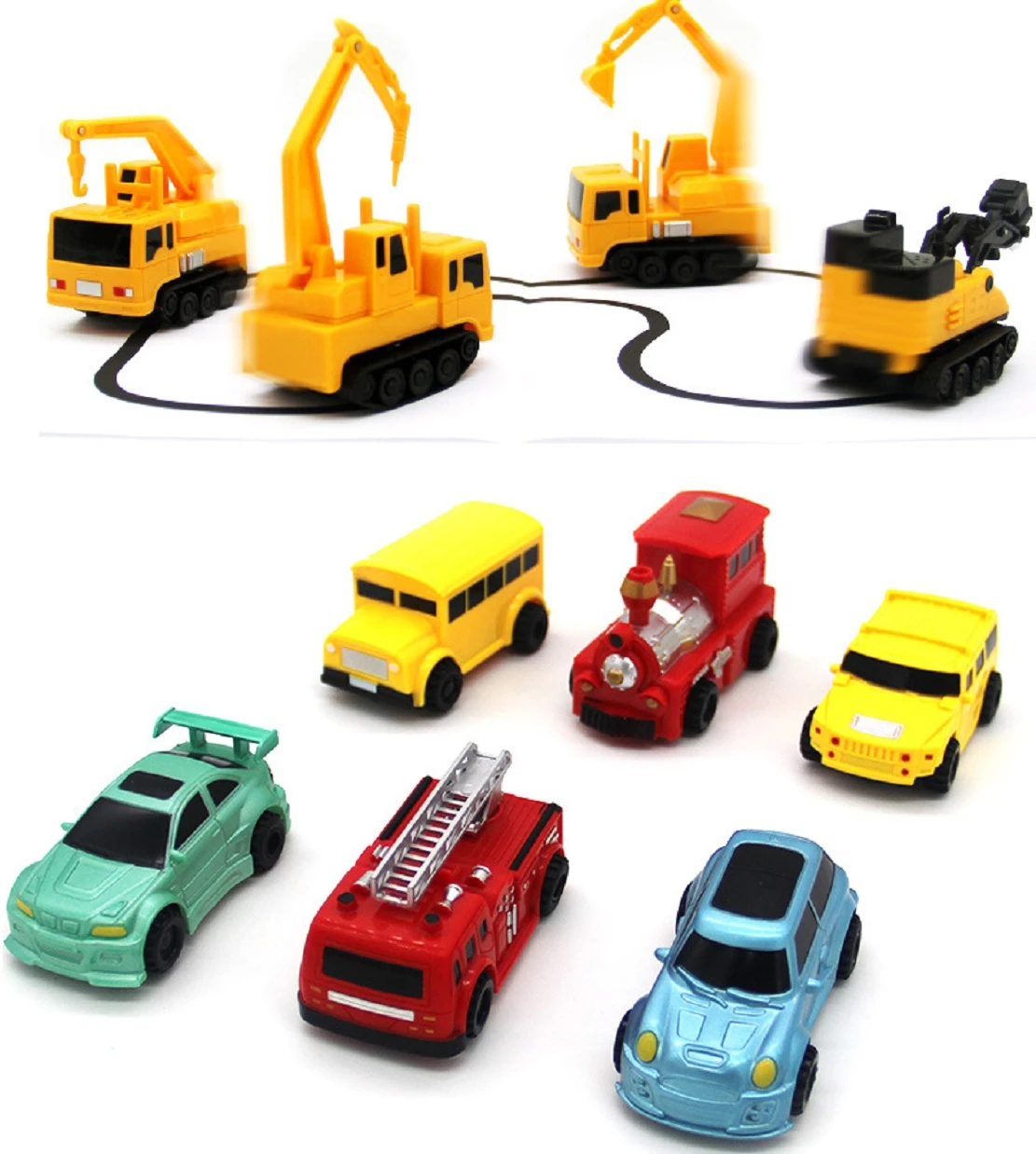 Line Following Robot Induction Educational Inductive Toys Car Truck Machine Follower Diy Diecast Vehicle Magic Pen Penguin Pig toy excavators