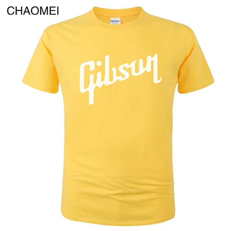 Летняя новая футболка Gibson Мужская хлопковая футболка с круглым вырезом Мужская футболка с коротким рукавом хип-хоп Homme Футболки Camisetas Hombre C36
