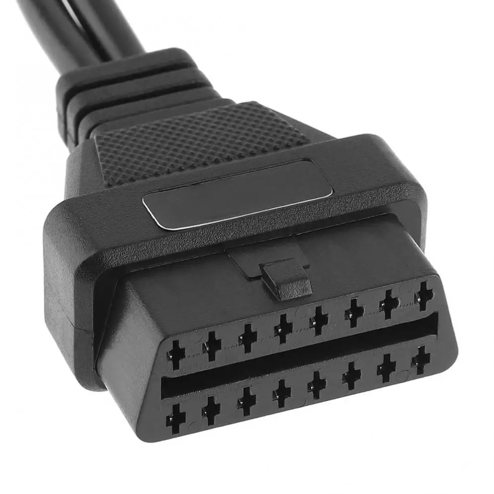 Два OBD II с двумя штыревыми соединителями и 16 y разветвитель кабель длиной 20 см для