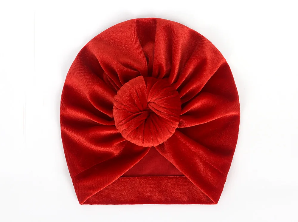 여자 Velet 달팽이 모자 귀여운 도넛 모자 따뜻한 Turban 부드러운 Bebes 머리 후프 Headwrap Bebe 가을 Beanies