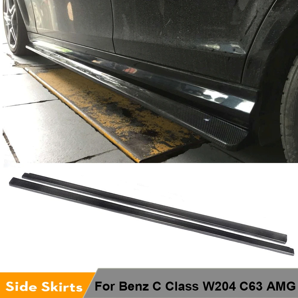 Carbon Fiber Frp Side Skirts Extension Lip Aprons For Mercedes Benz C Class W4 C63 Amg 4 Door 13 15 Car Styling Carbon Fiber Side Skirts Side Skirtsskirt Lip Aliexpress