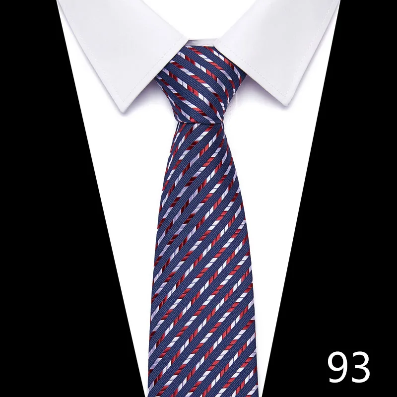 Мужские галстуки 7,5 см синие полосатые галстуки Роскошные деловые Свадебные вечерние галстуки бизнес Свадебные Галстуки - Цвет: 93