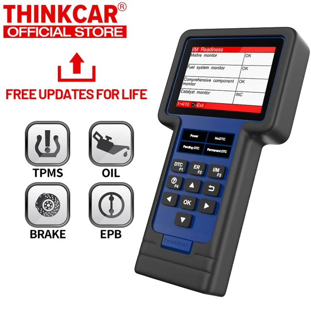 THINKCAR THINKSCAN 601 Professional Scanner Full OBD2 Car Diagnostic Tool For Engine ABS SRS Systems with Oil EPB SAS TPMS Reset 1
