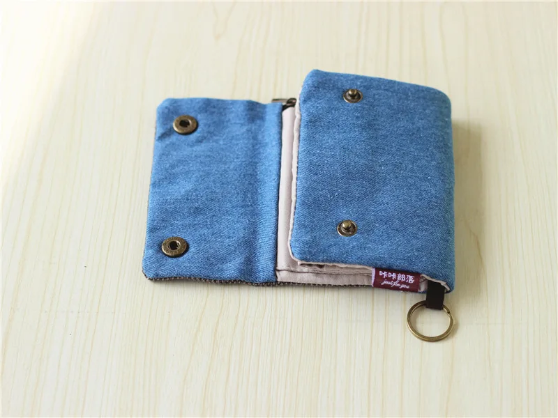 Handmade Three-Fold Fabric Wallet - Multi-Function Zipper Purse for Teens and Adults