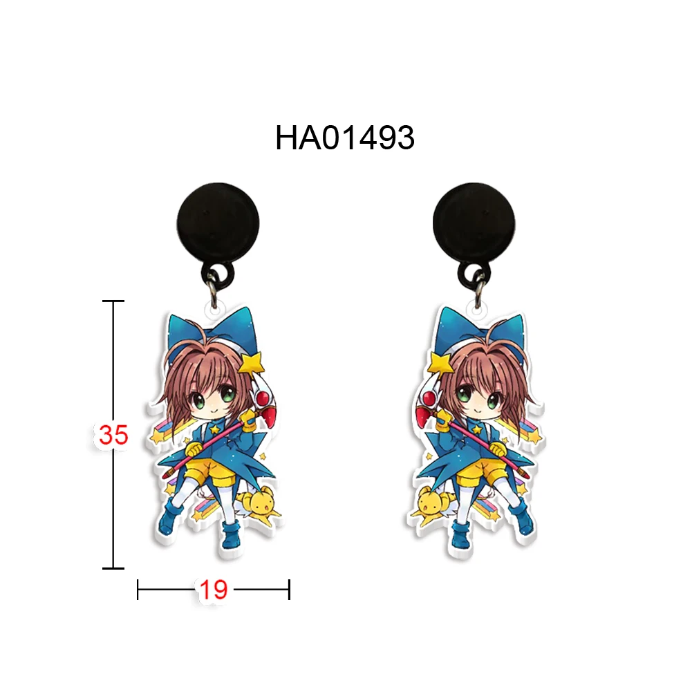 2021 Cute Anime Earrings Card Captor Sakura Black Drop | Украшения и аксессуары