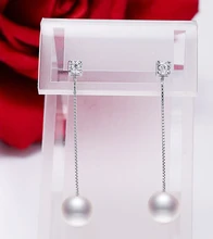 + + + 430 Shu Ling 7-8mm koło silne błyszczący biały kolczyki z pereł słodkowodnych(China)