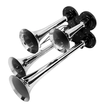 На машине мотоцикле лодке AC/DC 12 V/24 V 4-труба звуковой сигнал поезда комплект 150db из цинкового сплава, цинковый сплав