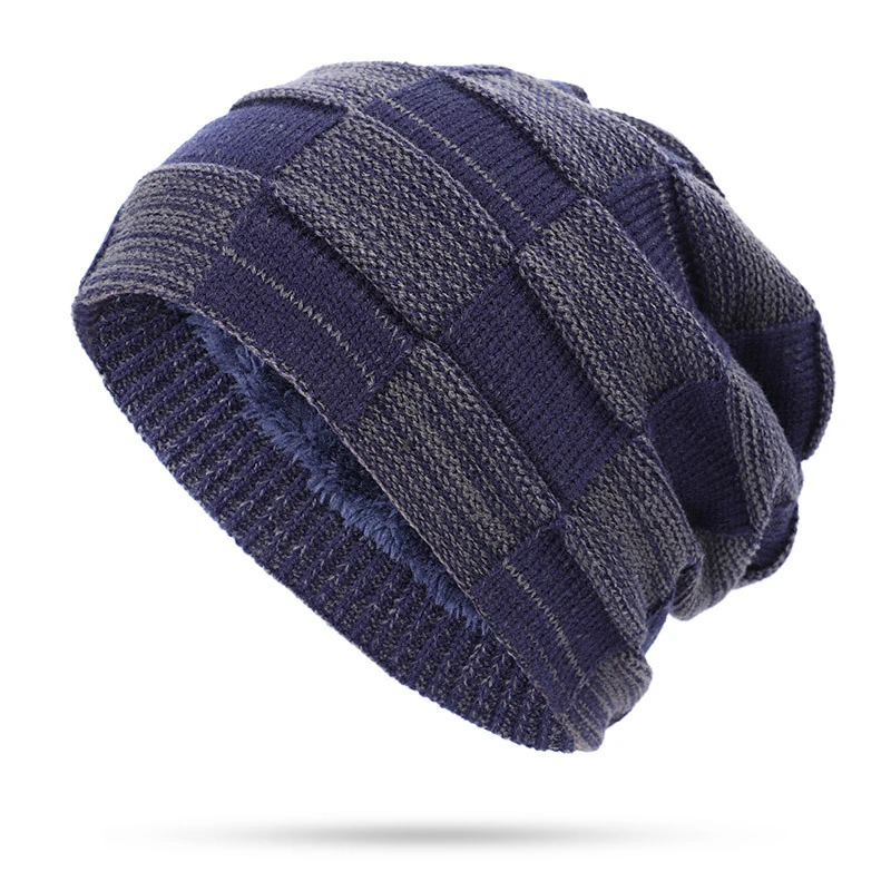 style3 navy cap Комплект из 2 предметов, зимняя шапочка-шарф, теплая вязаная шапка, толстая вязаная шапка с черепом для мужчин и женщин, зимняя шапка унисекс, вязаная шапка s, 12 цветов - Цвет: style3 navy cap