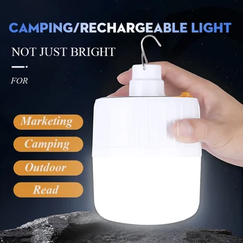 

Rechargeable Light LED Bulb Remote Control Solar Charge Portable lantern Emergency Night Market camping Light for Outdoor Home