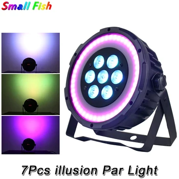 

4Pcs/Lot LED Flat Par 7x10W RGBW 4IN1 Lighting 48x0.5W RGB 3IN1 SMD illusion Par Light DMX512 LED Stage DJ Disco Party Lighting