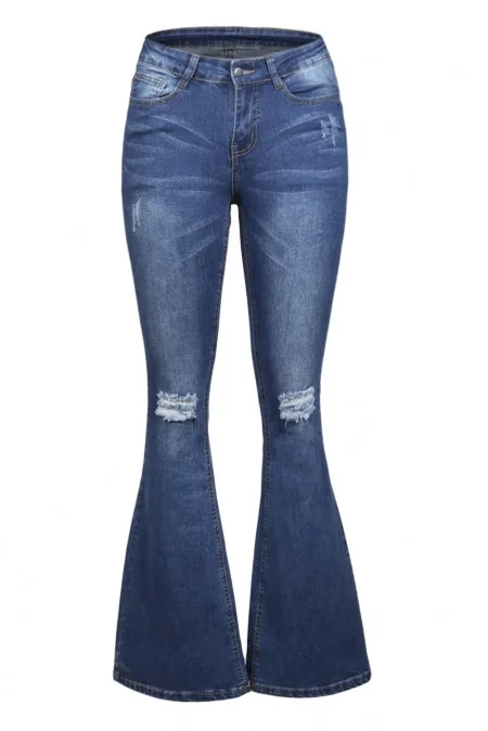 Женские джинсы, новинка, средняя посадка, широкие ноги, большие размеры, женские джинсы, женские повседневные расклешенные джинсы с дырками