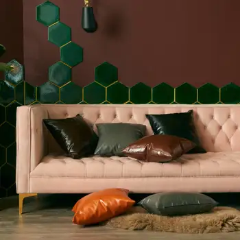 

Modern Light Luxury Imitation Leather Pillowcase Waterproof Cushion Cover Sofa Cushion Throw Pillow Living Room Home Decorations