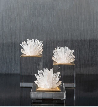 

Moderno Beautiful Natural Stitching Crystal Flower Home Decor Accessories Figurine Living Room Ornament Gift Decoracion Hogar