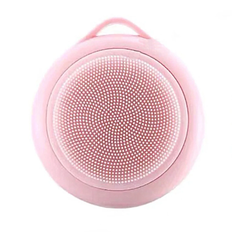 Милый силиконовый Очищающий Инструмент Электрический аккумулятор для очищения лица Массажная щетка контроль сужения пор маслом - Цвет: pink