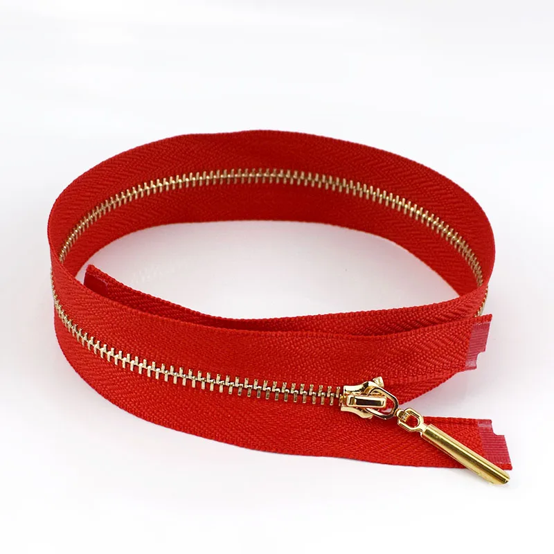 red Meetee 2/5pcs Metal Zipper 3# 40/50/60/70cm Open End Zip for Sew Bags Purse Down Jacket Skirt Clothing Sewing Accessory ZA048 - Цвет: red