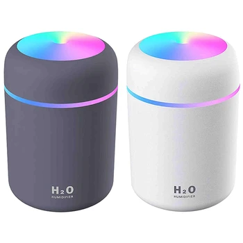 

Portable Mini Mist Humidifier - 2 Pack USB Colorful Quiet Personal Humidifier Diffuser with Night Light - for Home Car