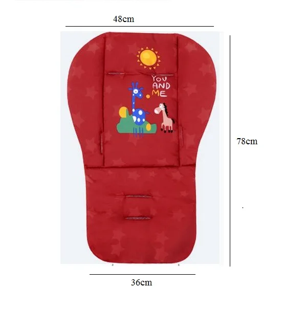 Хлопковая подушка для детской коляски, детская безопасная Автомобильная подушка для сиденья, удобная детская складная прогулочная коляска, коврик для кормления ребенка, Подушка для стула - Цвет: hongxiaoma