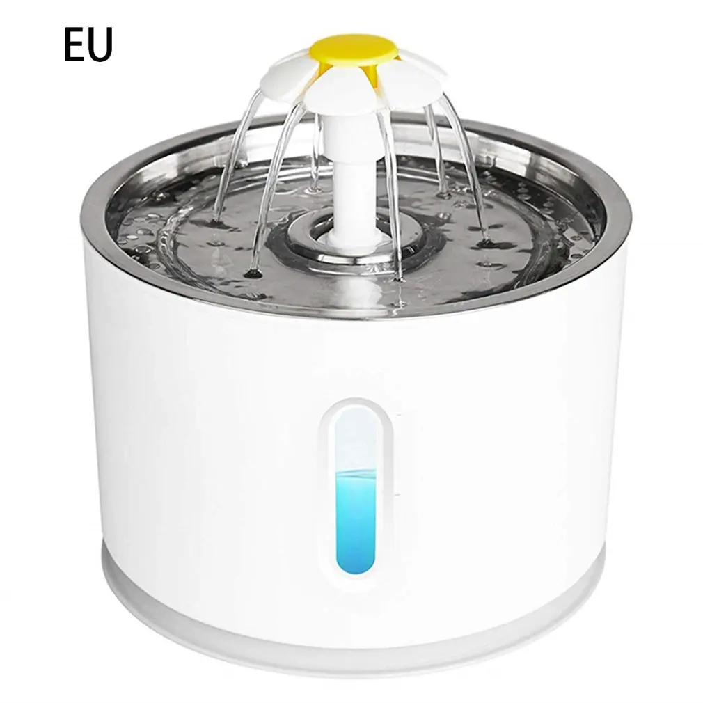gray EU Поилка для домашних животных, автоматическая Циркулирующая кормушка для кошек и собак, светодиодный, визуальный, автоматический, отключаемый источник питания - Цвет: gray EU