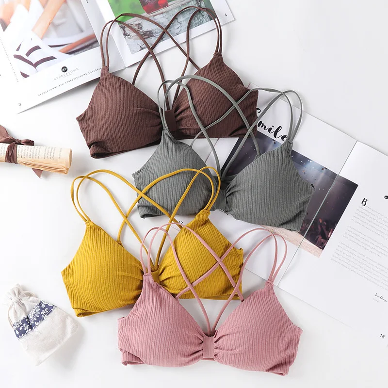 Women Bra Sexy Bra Beauty Sling Bra Cotton Soft Comfortable Ladies Underwear Pad Thread Bra