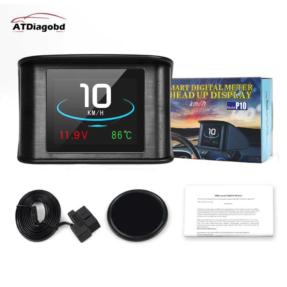 

VSTM Head Up Display Car HUD OBD2 code reader Digital Meter Car Diagnostic Alarm LCD Display Speedometer Tacho Voltage Fuel