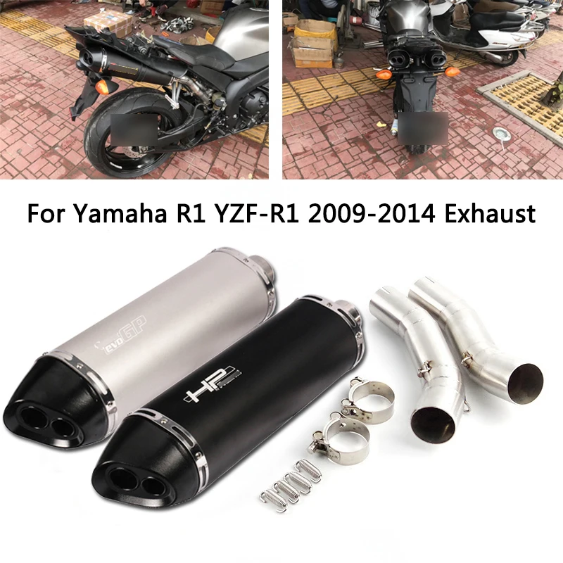 Выхлопная труба для мотоцикла 2009- Yamaha R1 YZF-R1 Mid slip on 51 мм выхлопные наконечники без дБ убийца запасной катализатор L R