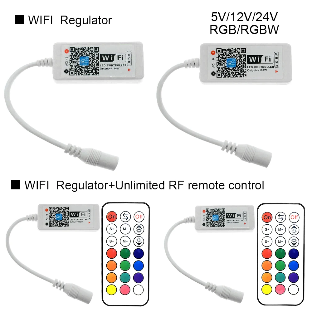 DC5-24V беспроводной wifi светодиодный RGB/RGBW контроллер с РЧ-пультом управления IOS/Android APP control ler для 5050 2835 RGB RGBW светодиодные ленты