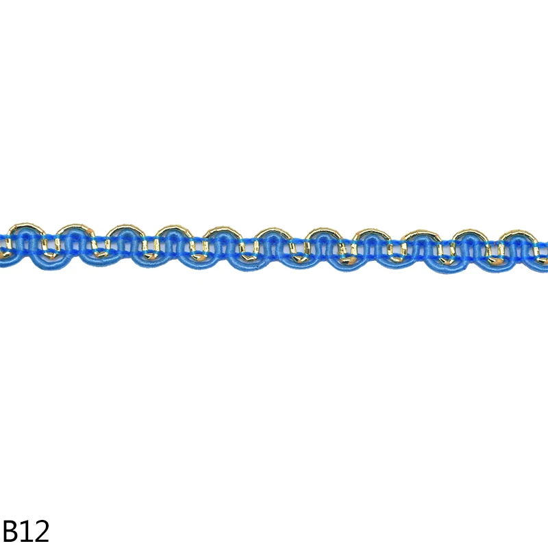 Размеры от 12 мес. s-образной кривой волнистые Полиэфирная Лента Сделай Сам шитья с золотым кружевом для одежды, обитый тканью ткань - Цвет: B12