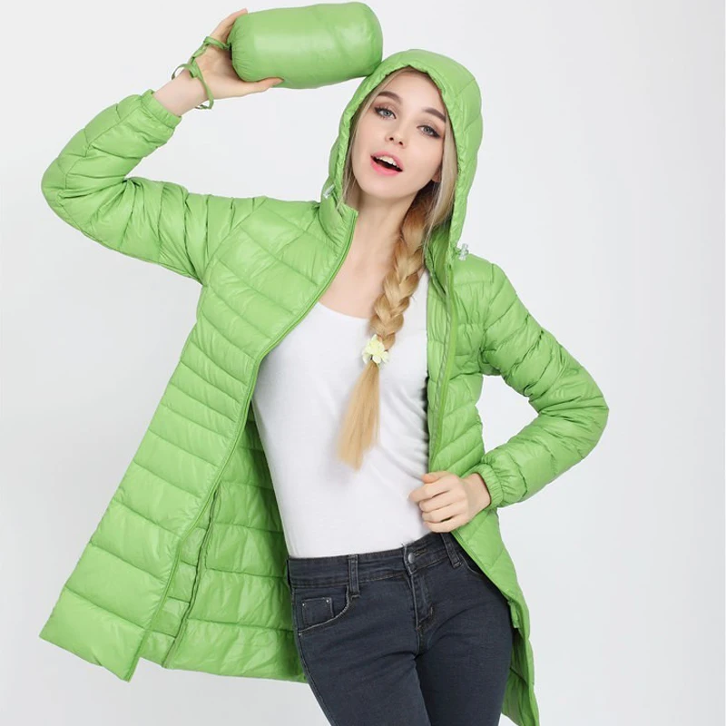Woman Down Parka Designer Winter Jacket WoMan Long White Duck Down Jacket Outwear Ultralight Hooded Thin Coat Brand New Nice