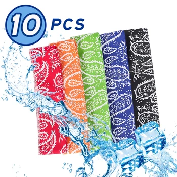 

10pcs/lot Cute Women Print Bandana Scarf Square Head Scarf Female Motorcycle Headwear Outdoor Cool Activities Riding Collar